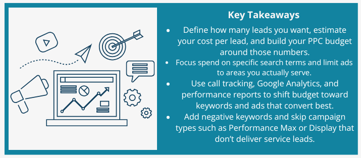 Budgeting-for-Electrician-PPC-Campaigns-Key-takeaways